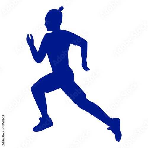 Running silhouette girl