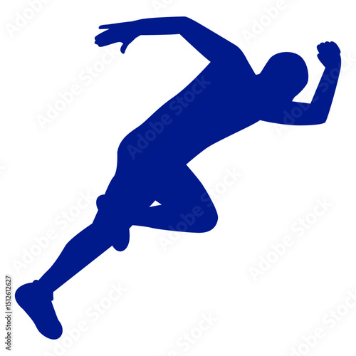 Running silhouette boy