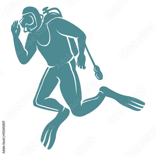 Water activity scuba dive sport silhouette