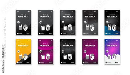 Black Friday Product Bundle Social Media post and electrec fan, 2 Pin Multiplug, perfume, mouse, watch, don camera, kettle, furniture, coffee pot, mobile charger, power bank