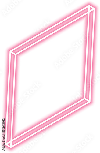 Tunnel block designed in a diagonal layout reveals distinct edge contours and neon-lined geometry.