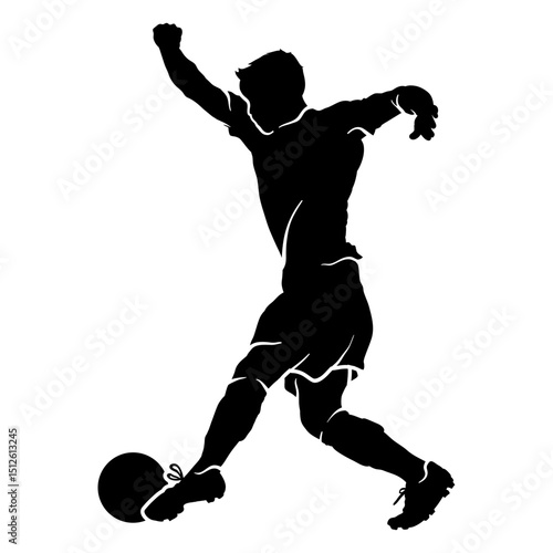 Man soccer ball silhouette