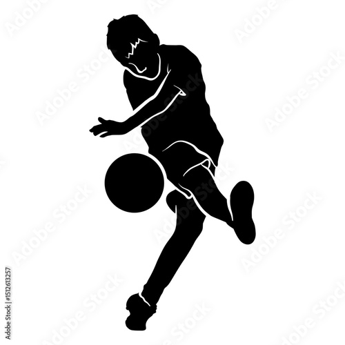 ﻿Kid soccer ball silhouette