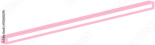 Horizontal long bar has a beveled edge and is outlined with neon to show linear form and spatial dimension.