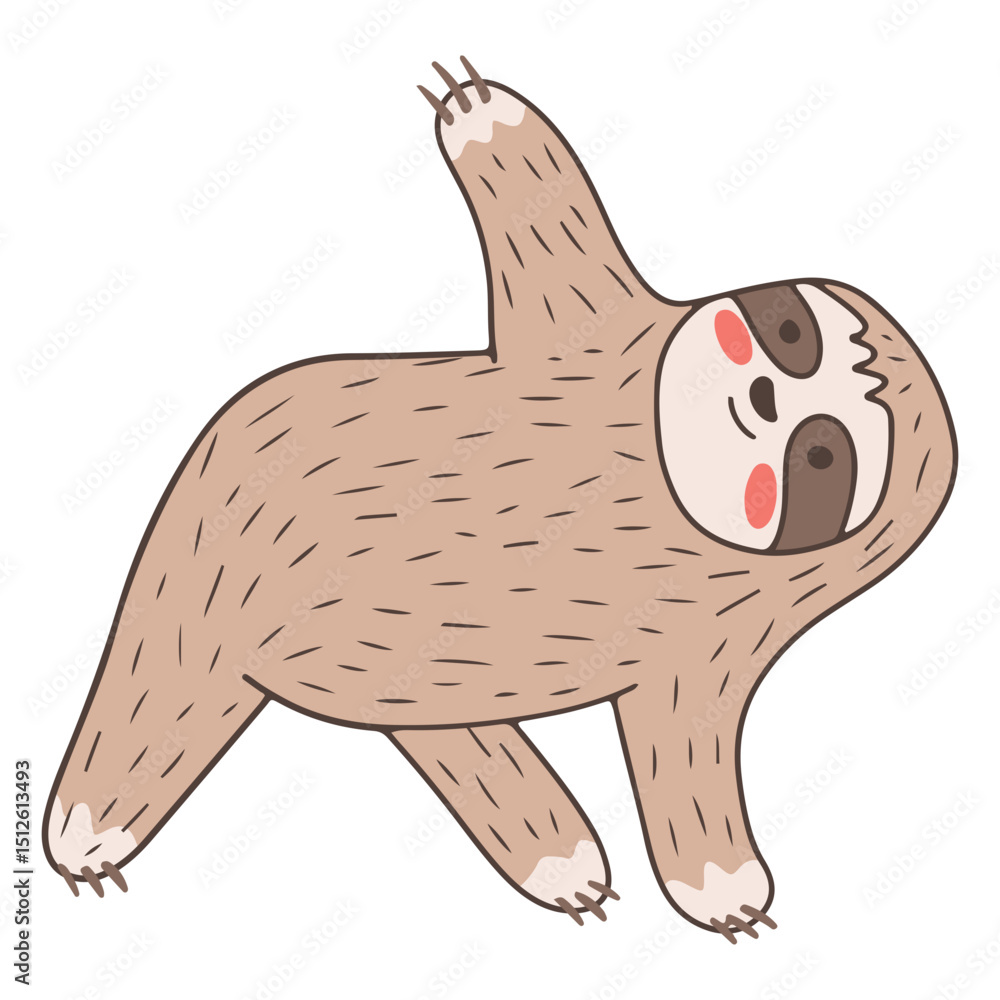 Fototapeta premium Sloth animal yoga character