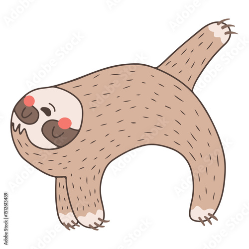 Sloth cute animal yoga character