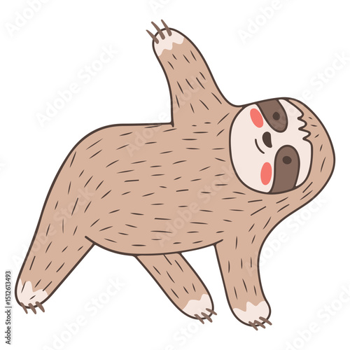 Sloth animal yoga character