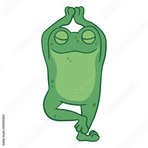 Yoga cartoon frog pose