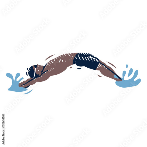 Experienced swimmer doing an excellent show