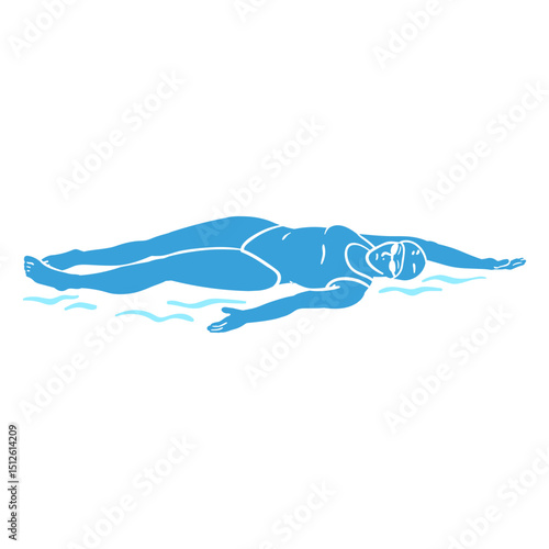 Female swimmer doing a backstroke in a pool