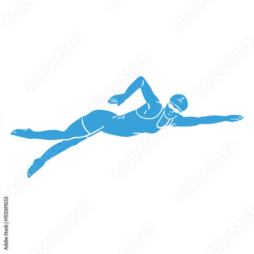 A swimmer practicing the front crawl stroke in the pool