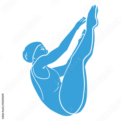 A swimmer performing a back dive