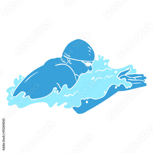 A swimmer making an excellent breaststroke stroke