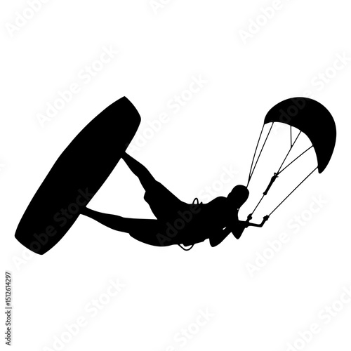 Kitesurfing silhouette