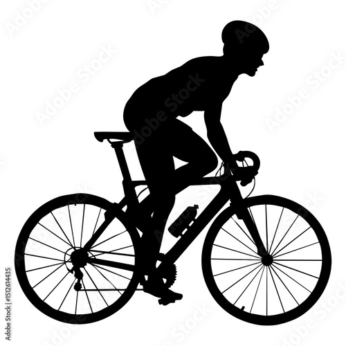 Ciclying triathlon athlete silhouette