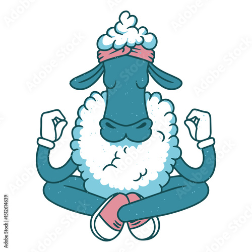 Sheep in a yoga pose