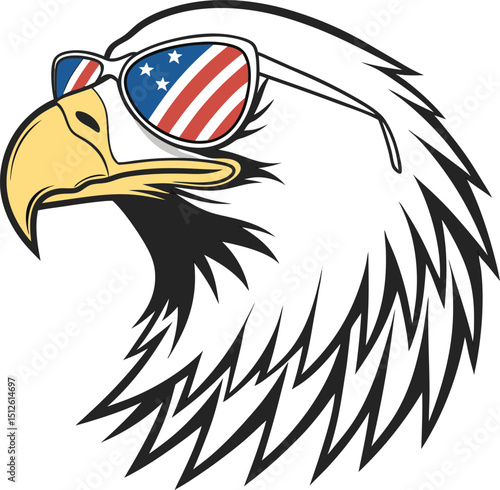 Patriotic Eagle and Flag T-Shirt Design. Perfect for: Independence Day, Veteran's Day, Memorial Day ,usa patriotic eagle vector illustration	
