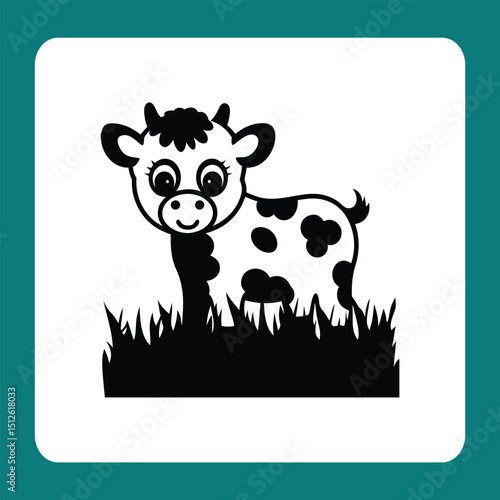 vector illustration of a cow