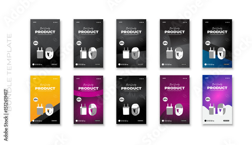 Black Friday Product Bundle Social Media post and electrec fan, 2 Pin Multiplug, perfume, mouse, watch, don camera, kettle, furniture, coffee pot, mobile charger, power bank