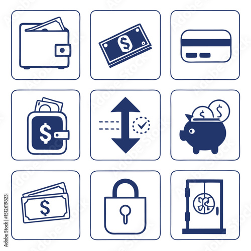 Minimal Flat Credit Card Icon Design Element
