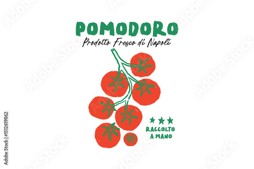  Prodotto Fresco di Napoli – Handpicked Pomodoro Tomato Illustration Design