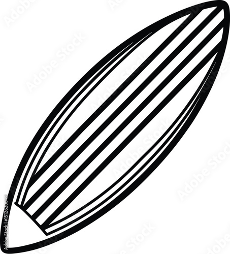  surfboard silhouette, pointed tip, beach sport
