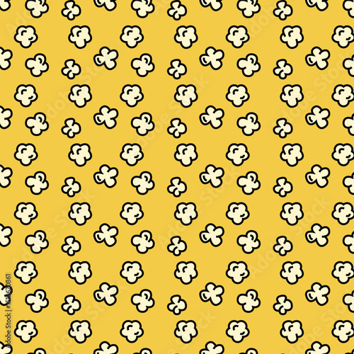 Popcorn doodle pattern backgrorund. Popcorn pattern wallpaper. Perfect for food-themed designs, popcorn packaging, wallpapers, fabrics, scrapbooks, or children's products
