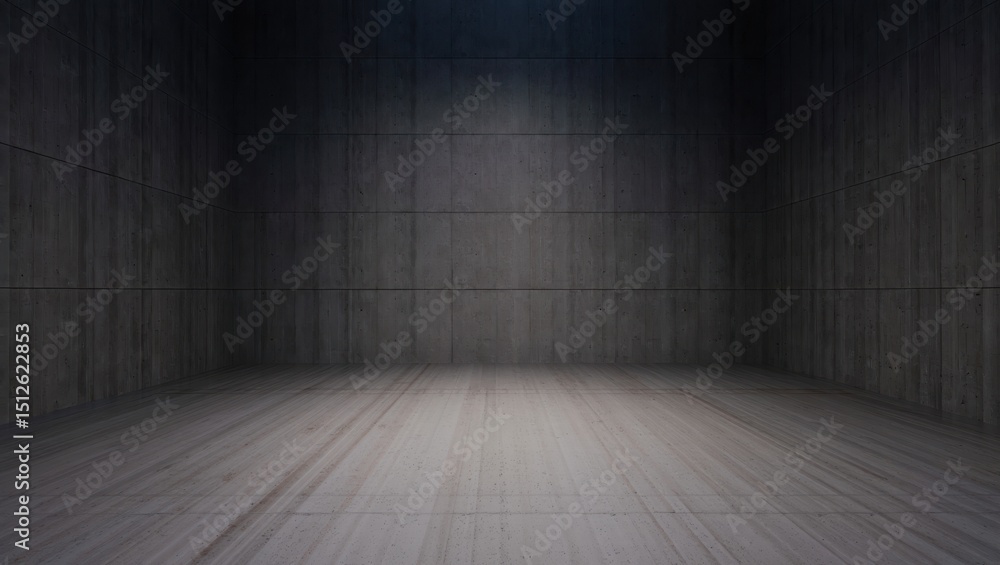 Empty concrete room with gray walls and floor, modern architecture Empty concrete room with gray walls and floor, modern architecture