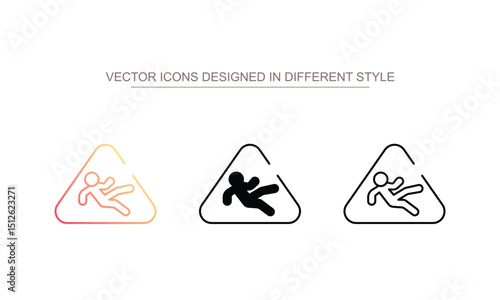Wet Floor icon design with white background stock illustration