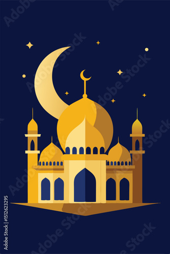 Eid-ul-adha mosque vector illustration