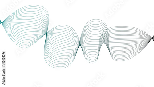 Vector curvy abstract line art wavy flowing dynamic green pink purple yellow black in concept music or sound, wave, wind, information flow	