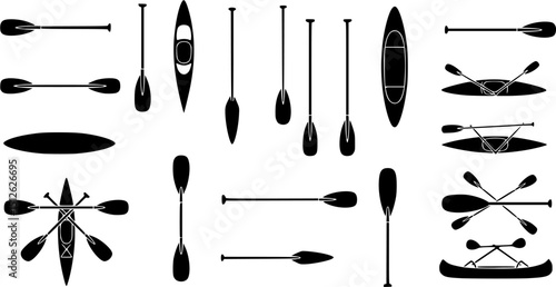 Paddle icon vector set. Oar illustration sign collection. Rowing symbol or logo.
