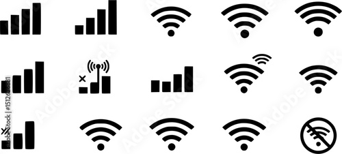 Wi Fi icon vector set. wireless illustration sign collection. signal symbol.
