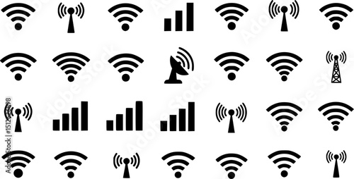 Wi Fi icon vector set. wireless illustration sign collection. signal symbol.
