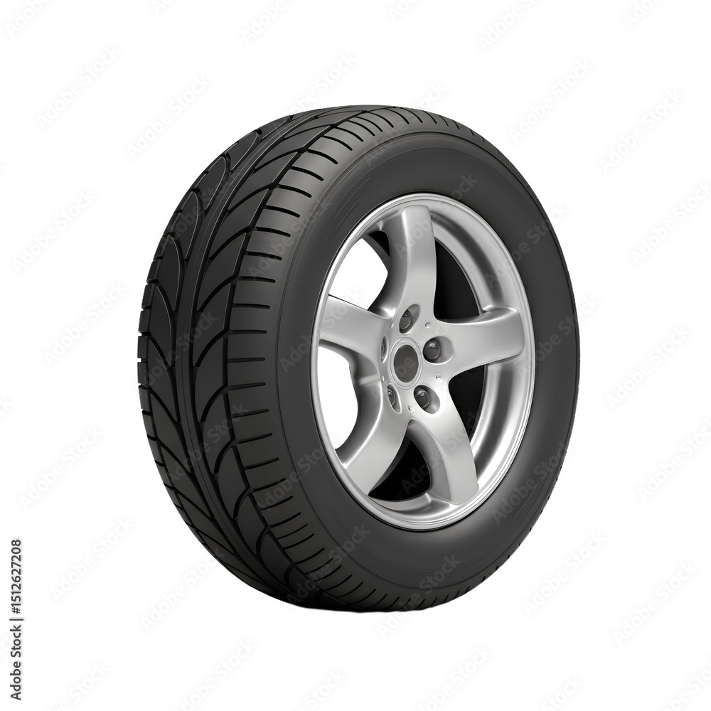 Fototapeta premium car wheel isolated on white background