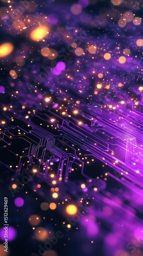 Abstract purple and orange digital wave background for presentation design