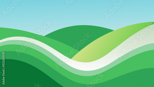 Serene Rolling Hills A Generated AI Landscape Illustration