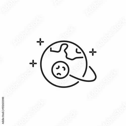 earth moon icon sign vector