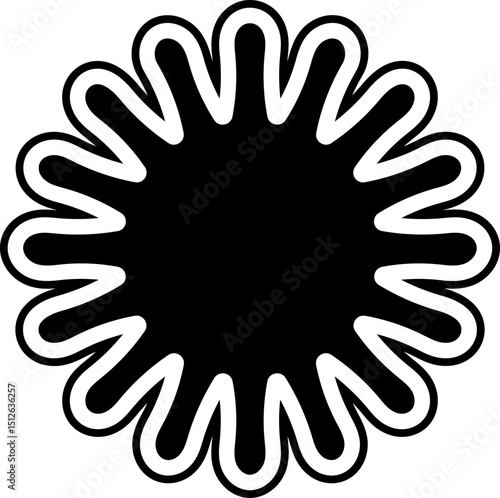 Trendy abstract minimalist figures, stars, flowers, circles.