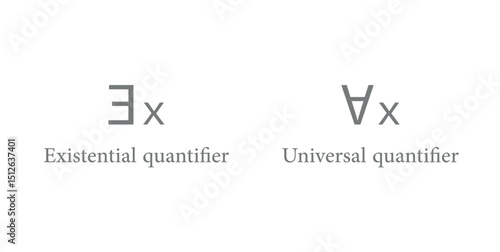 Fototapeta Universal and Existential Quantifier Symbol in Mathematics.