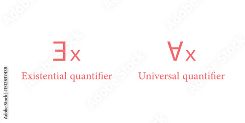 Fototapeta Universal and Existential Quantifier Symbol in Mathematics.