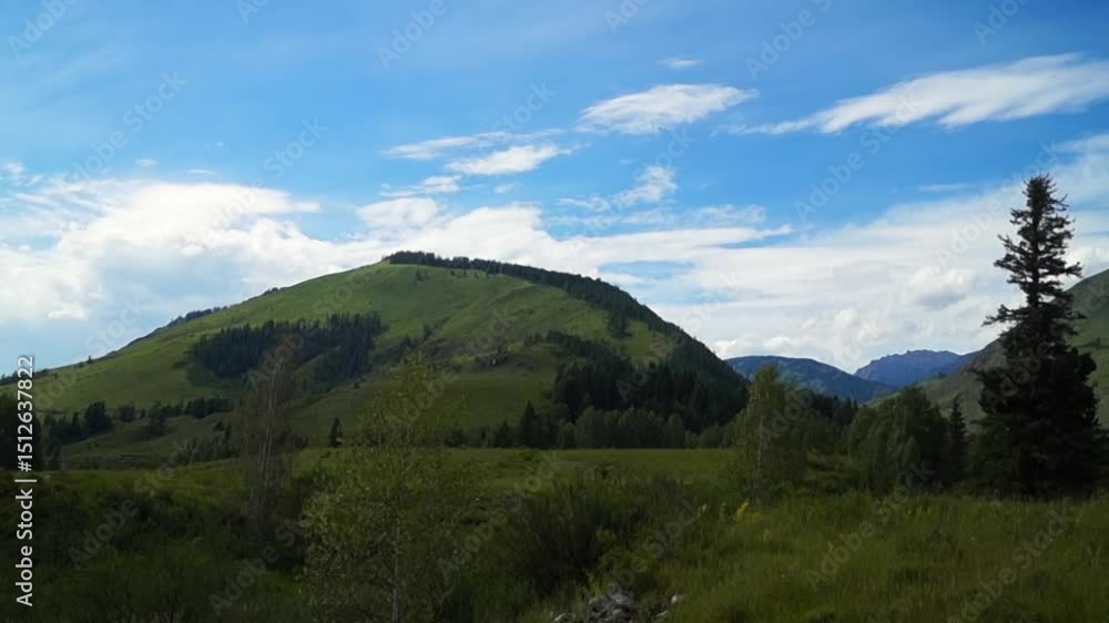 Green mountain valley of Altai Green mountain valley of Altai