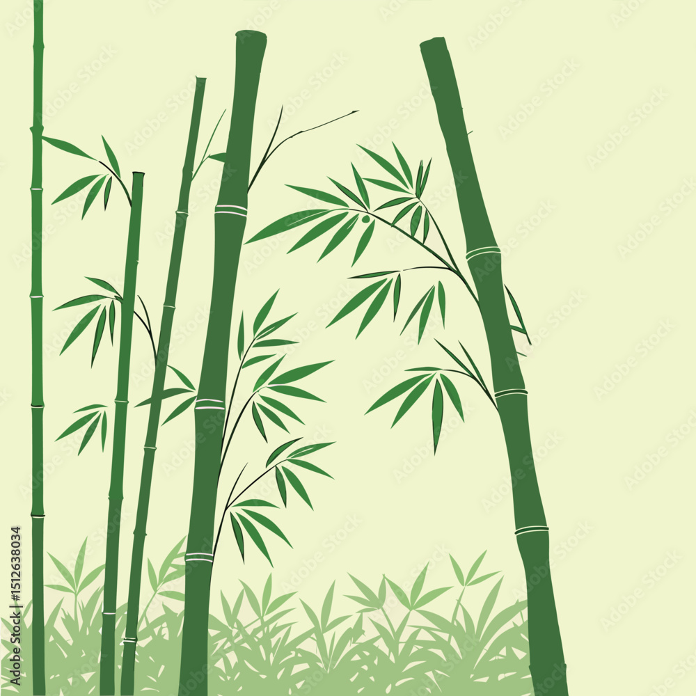 Obraz premium bamboo forest vector illustration