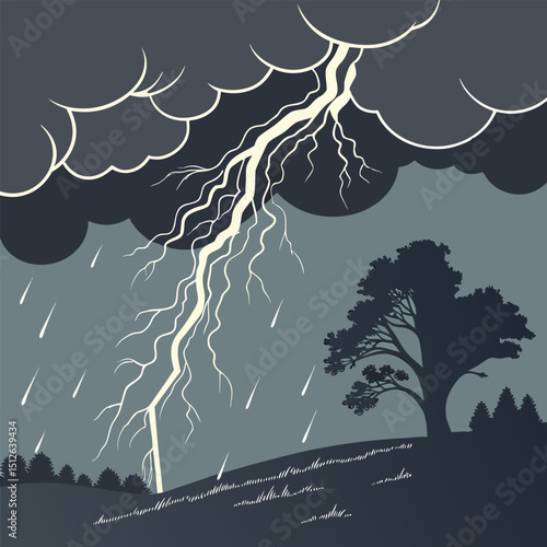 A rainy strom vector background