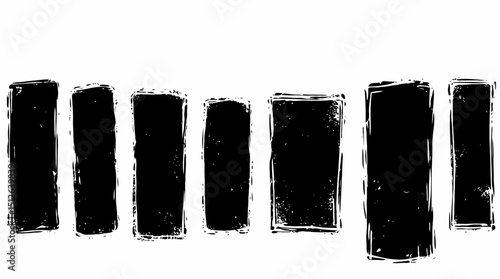 Grunge brush frame rough shape set vector illustration
