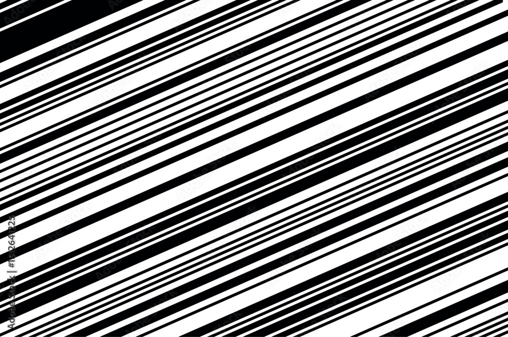 Obraz premium Black and white Line halftone pattern with gradient effect. Slanted stripes. Parallel straight monochrome pattern Template for backgrounds and stylized textures. Vector illustration