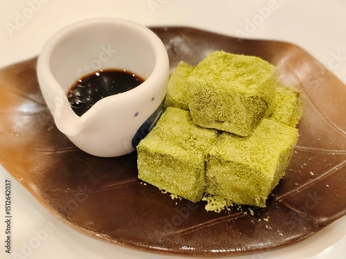 Japanese dessert warabi mochi