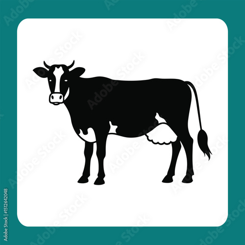 black and white cow vector