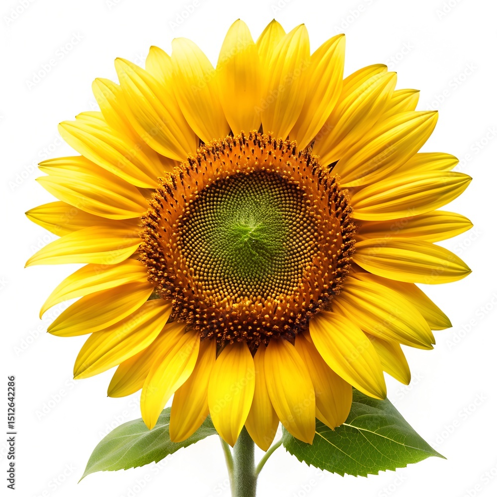 Naklejka premium Sunflower On White Background