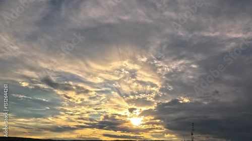 Cloudy sky timelapse floating cloudscape air atmosphere. Travel, adventure. Beautiful peaceful movement cloud white fluffy cumulus heaven background nature summer landscape time lapse, tropical beach.